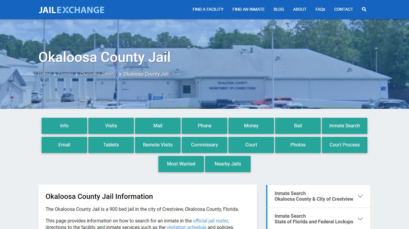 Okaloosa County Jail, FL Inmate Search, Information